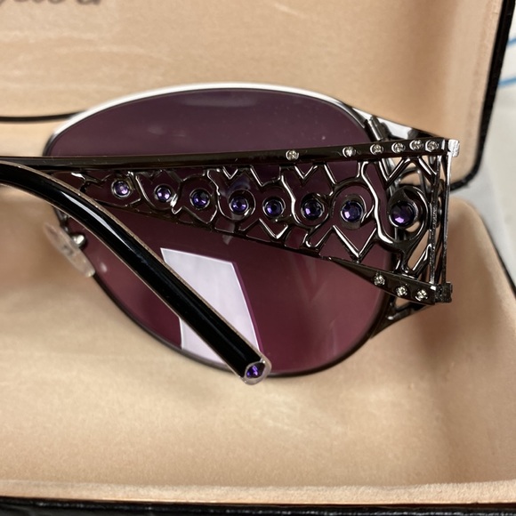 Judith Lieber Stunning Handmade Crystal Encrusted Frames Graduated Purple Lenses main image 10